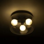 AMANDA ceiling matte black clear glass 230V LED E27 3x15W - Image 2