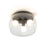AMANDA ceiling matte black clear glass 230V LED E27 3x15W