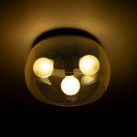 AMANDA ceiling matte black amber-colored glass 230V LED E27 3x15W - Image 2