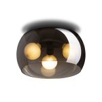 AMANDA ceiling matte black smoke-colored glass 230V LED E27 3x15W