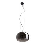 AMANDA pendant matte black smoke-colored glass 230V LED E27 3x15W - Image 3