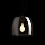 ORLANDO 35 pendant smoke-colored glass/black 230V LED E27 24W - Image 3