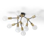 ARTEMIA 9 ceiling black brushed brass 230V LED E27 9x15W - Image 2
