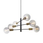 ARTEMIA 6 pendant black brushed brass 230V LED E27 6x15W - Image 2