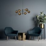 ARTEMIA 6 pendant black brushed brass 230V LED E27 6x15W - Image 5