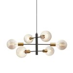 ARTEMIA 6 pendant black brushed brass 230V LED E27 6x15W - Image 4