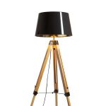 ALVIS/RIDICK floor shiny black golden foil/bamboo/black 230V LED E27 15W - Image 2